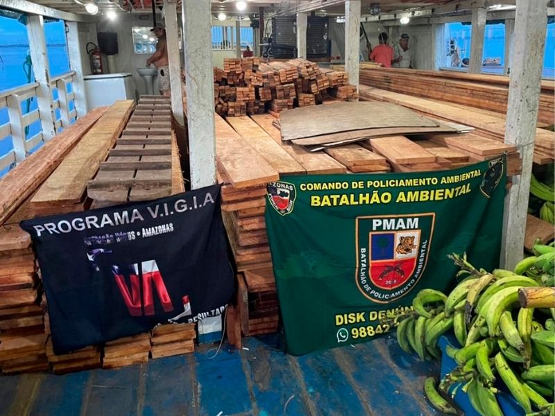 Madeira irregular foi apreendida no bairro Alvorada