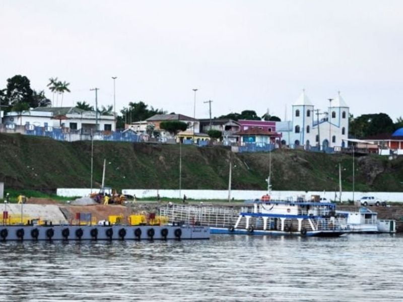 Foto da entrada do município de Itapiranga, no Amazonas.