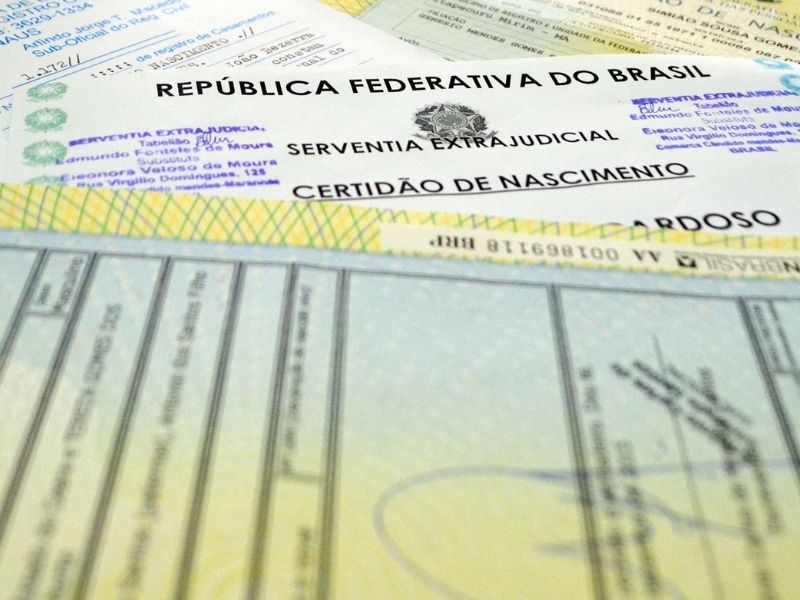 Nome na certidão de nascimento