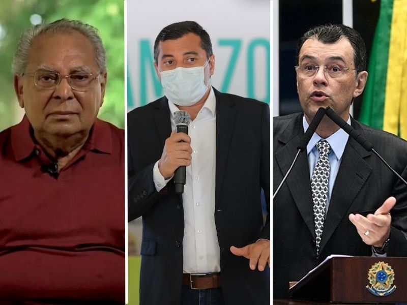 Amazonino Mendes, Wilson Lima e Eduardo Braga (Fotos Reprodução e Divulgação)