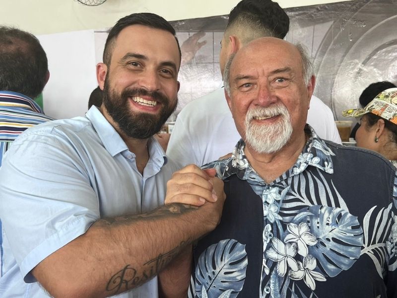 George Lins e o pai Berlarmino Lins