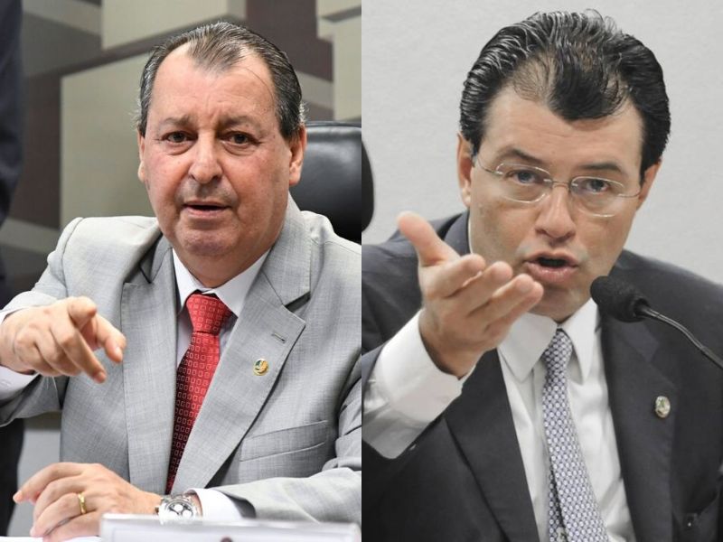 Senadores Omar Aziz e Eduardo Braga