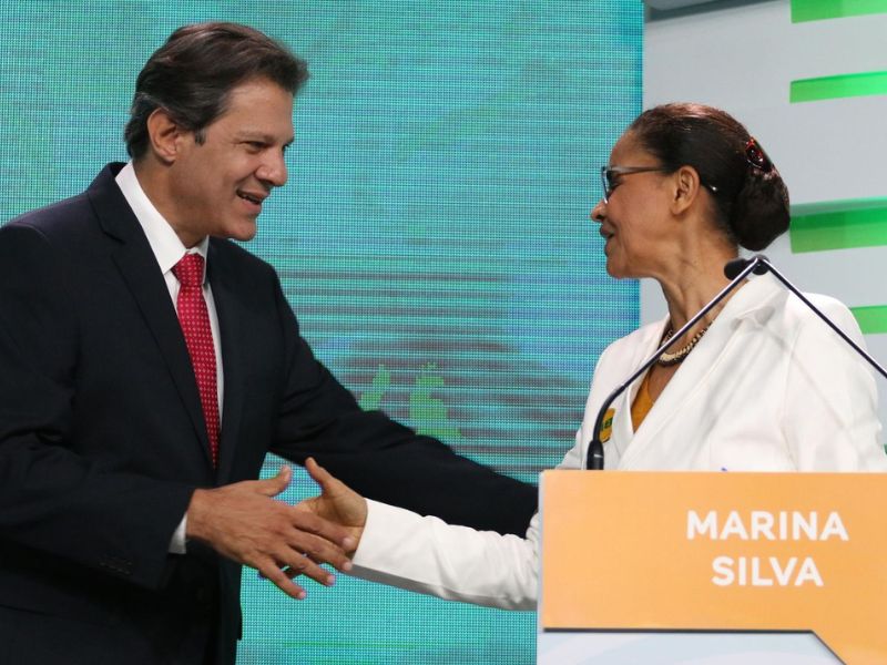 Haddad e Marina Silva