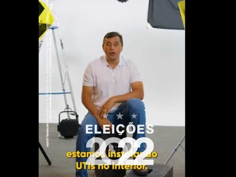 Teve também vídeo de Wilson Lima dizendo que está combatendo "poderosos do passado", referindo-se a adversários que tentam a reeleição (Foto: Reprodução)