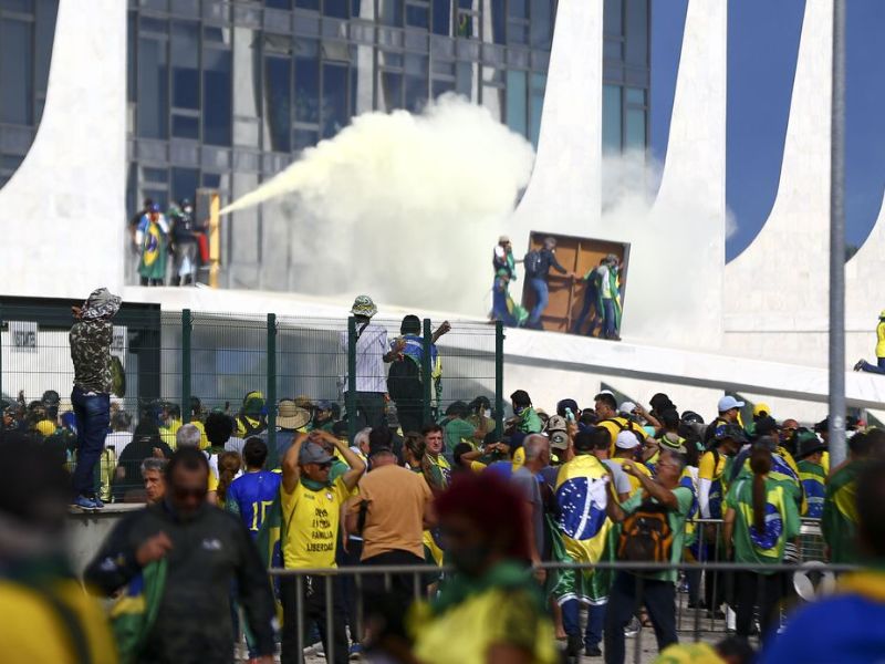 Ataques golpistas de bolsonaristas aos prédios dos Três Poderes, em Brasília(Foto Marcelo CamargoAgência Brasil)