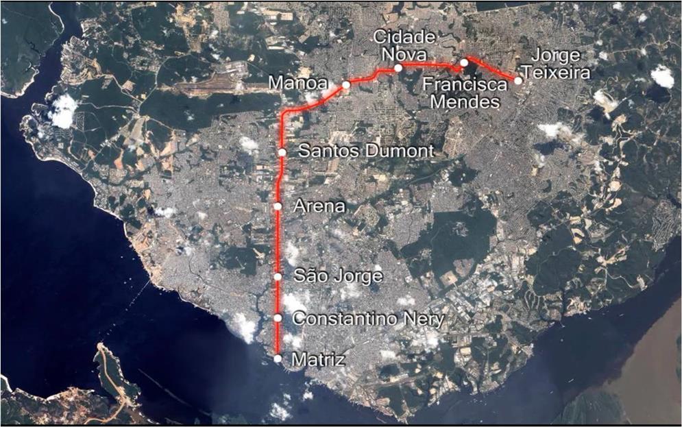 Imagem do projeto do monotrilho de Manaus
