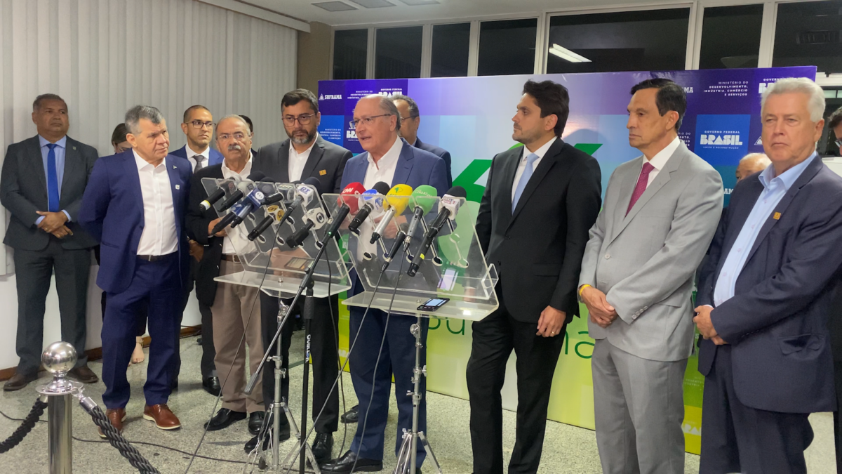 Geraldo Alckmin dá coletiva de imprensa na Suframa