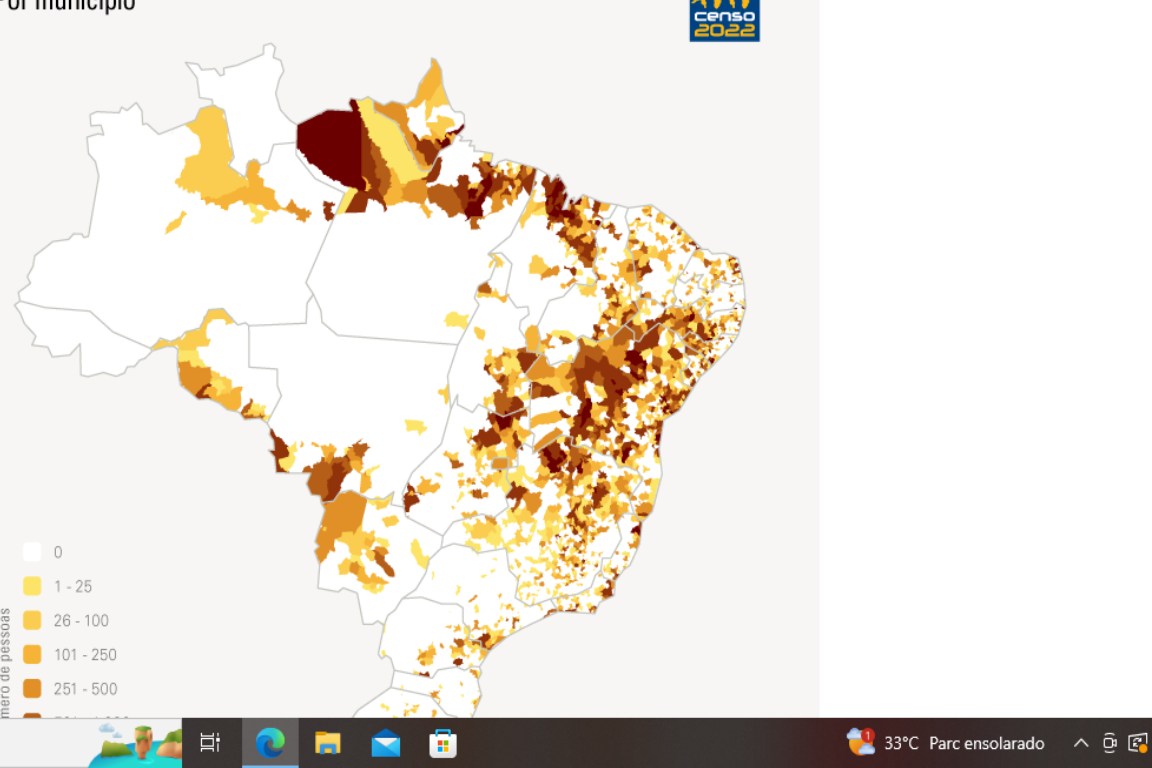 Distribuição da população quilombola no Brasil