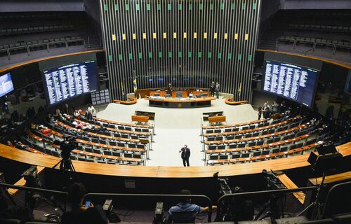 Imagem do plenário da Câmara Federal, em Brasília