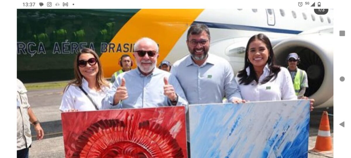 Janja, Lula, governador Wilson Lima e primeira dama do Amazonas, Thayana Lima