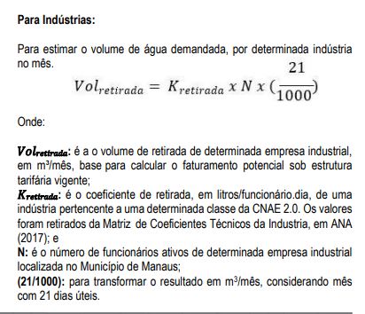 TAXA DE ESGOTO INDUSTRIA