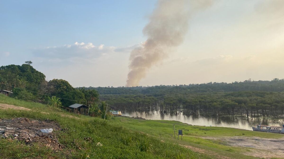 Queimada registrada na região do alto rio Andirá, município de Barreirinha, no Amazonas