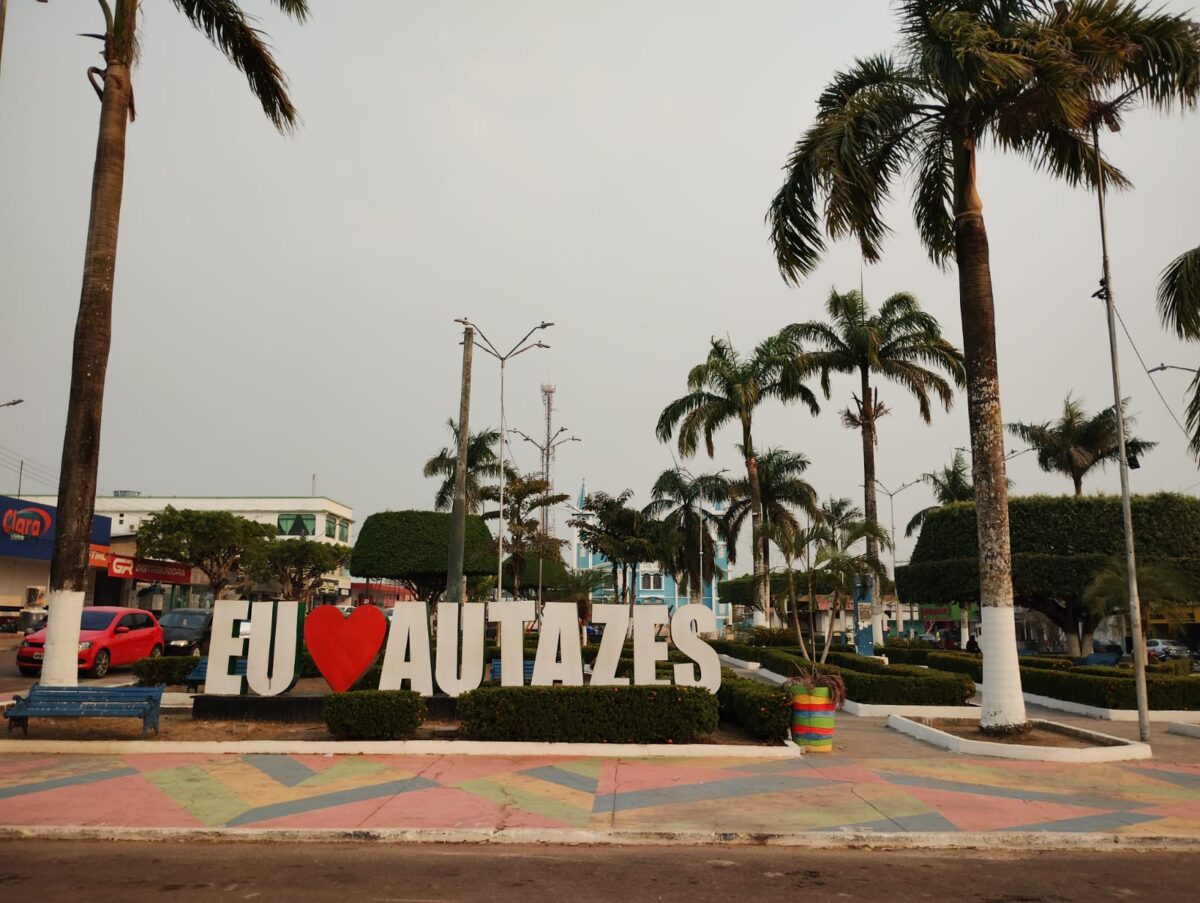 Praça central de Autazes, na Região Metropolitana de Manaus