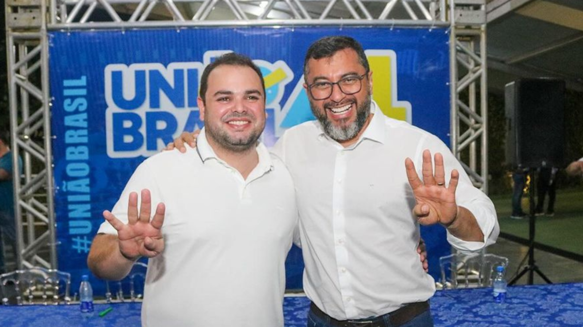 Roberto Cidade e o governador do Amazonas, Wilson Lima na última reunião do União Brasil (Foto: Reprodução/Instagram@wilsonlimaam)