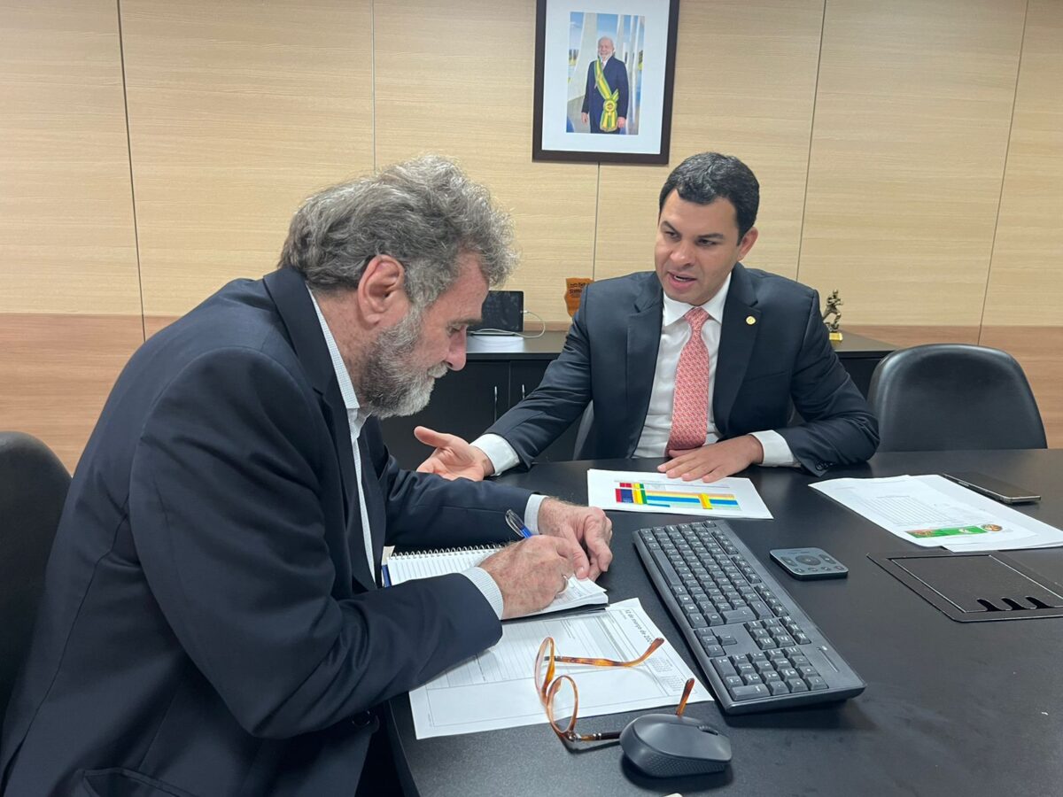 Secretário Nacional, Wolnei Wolff em reunião com Saullo Viana (Foto: Divulgação)