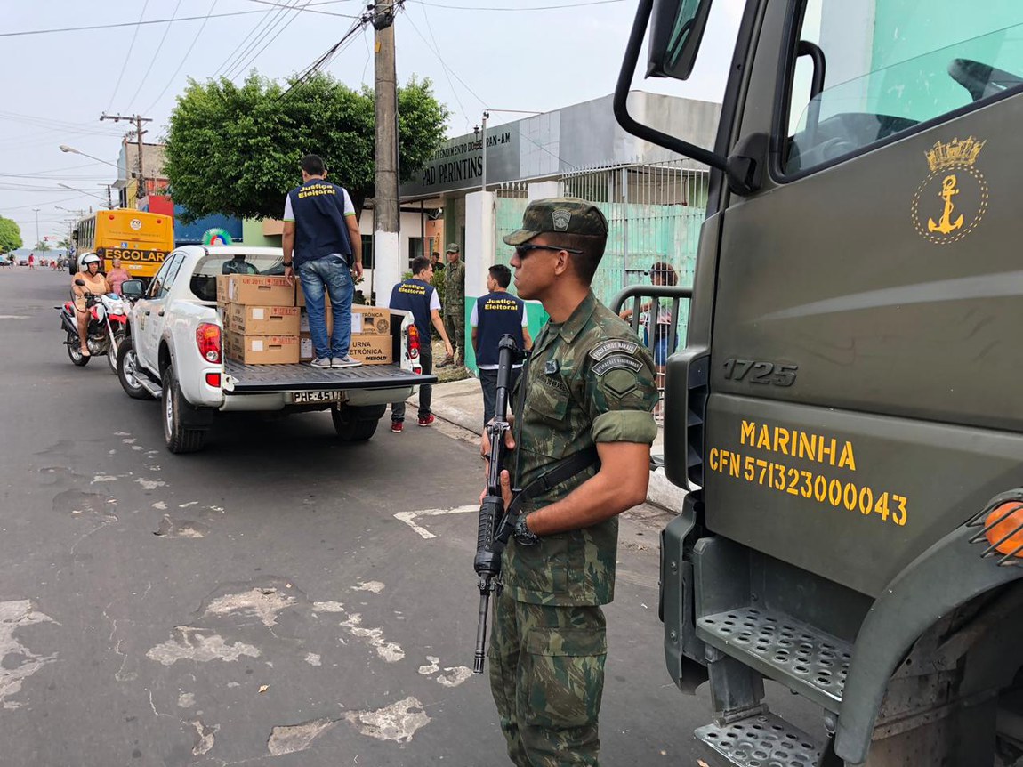 Reforço Federal do Exército Brasileiro ao TRE-AM, nas eleições de 2022 no Amazonas (Foto: Ministério da Defesa)