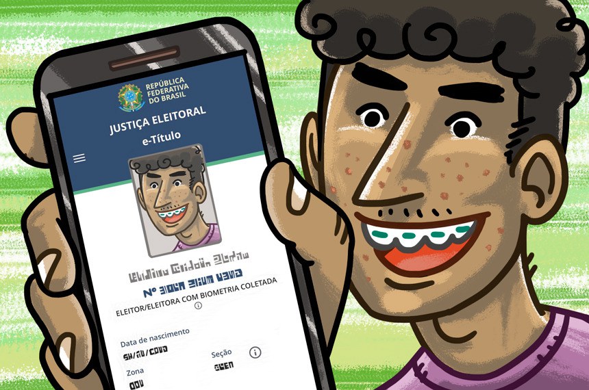 Registro de eleitores entre 16 e 17 anos, cujo voto é facultativo, teve um crescimento do pleito de 2020 para 2024 (Arte: Cássio Costa / Agência Senado)