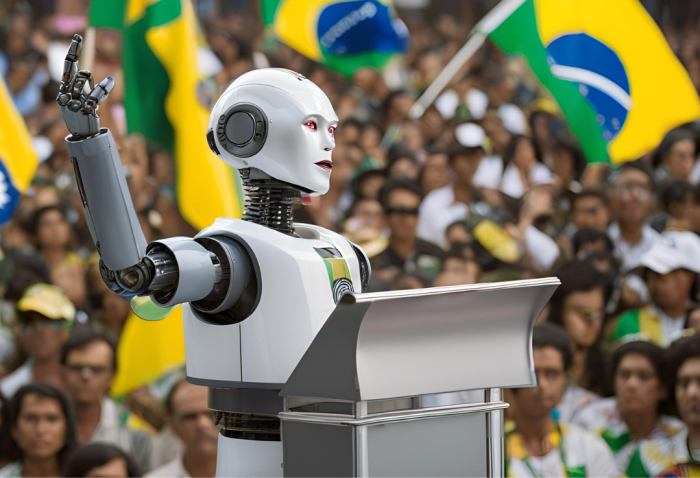 A cidade de São Paulo tem a primeira candidatura híbrida entre humano e inteligência artificial da história do Brasil (Imagem criada pelo Canva/ExtraClasse)