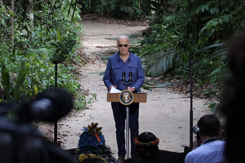 Presidente dos EUA, Joe Biden, no Museu da Amazônia