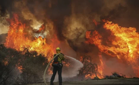 Milhares de hectares sofrem incêndio em florestas nos Estados Unidos. Foto: SANDY HUFFAKER/AFP