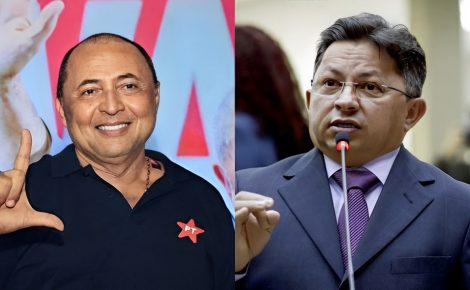 Da esquerda para direita, presidente do Sindicato dos Metalúrgicos, Valdemir Santana e o deputado estadual Sinésio Campos Foto: Reprodução