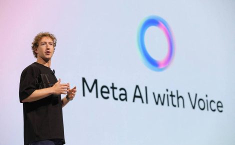 O CEO da Meta Mark Zuckerberg durante o anúncio do modo de voz do Meta AI, no evento Meta Connect, realizado em Menlo Park, na Califórnia / Foto: Manuel Orbegozo/Reuters