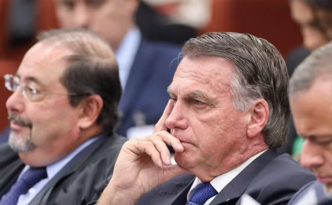 Ex-presidente Jair Bolsonaro em julgamento sobre trama golpista no Supremo Tribunal Federal (STF) (Foto: Antonio Augusto/STF)