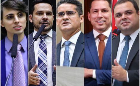 Cinco pré-candidatos foram convidados para o debate (Foto: Reprodução)