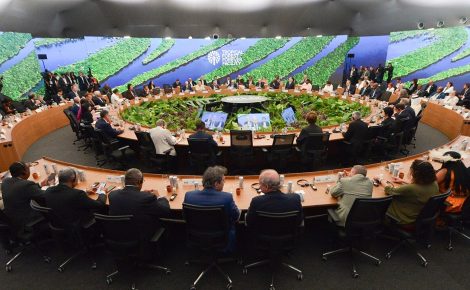 O presidente da Colômbia, Gustavo Petro, usou boa parte do tempo para criticar os Estados Unidos (Foto: Antonio Scorza/COP30)