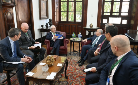 Autoridades do Mercosul e de países europeus durante a assinatura do acordo no Palácio do Itamaraty, em 16 de setembro de 2025.