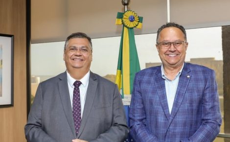 Flávio Dino e Silas Câmara se encontram em Brasília (Foto: Reprodução Redes Sociais)