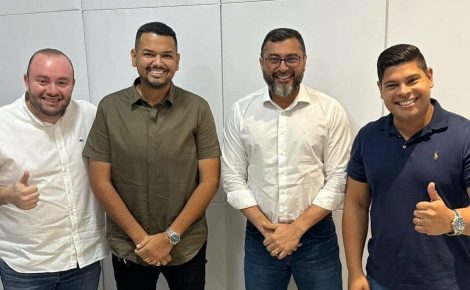 Emerson Melo (de verde) é o pré-candidato do governador Wilson Lima para a Prefeitura de Beruri (Foto: Divulgação/Redes Sociais)