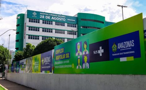 Fachada do Hospital e Pronto-Socorro 28 de Agosto, integrante do Complexo Hospitalar Sul (CHS), que reúne o(Foto: Evandro Seixas / SES-AM)