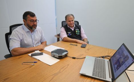Governador Wilson Lima e o secretário de Saúde, Anoar Samad