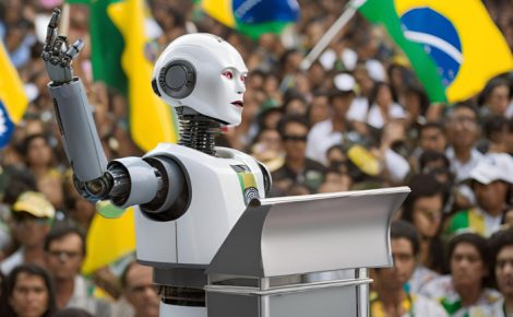 A cidade de São Paulo tem a primeira candidatura híbrida entre humano e inteligência artificial da história do Brasil (Imagem criada pelo Canva/ExtraClasse)