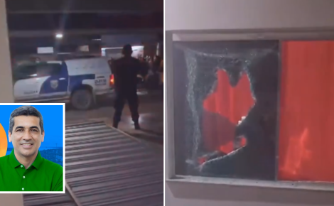 Janelas e móveis foram quebrados durante a invasão na casa do prefeito e no Hospital de Manicoré- Foto: Montagem/RT1