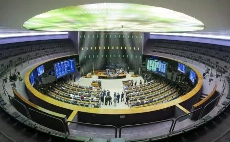Visão panorâmica do plenário da Câmara Federal