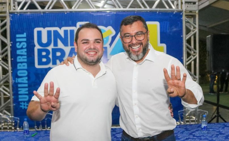 Roberto Cidade e o governador do Amazonas, Wilson Lima na última reunião do União Brasil (Foto: Reprodução/Instagram@wilsonlimaam)