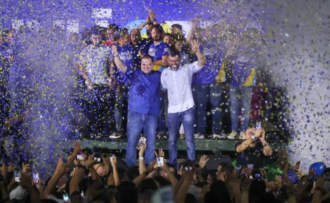Roberto Cidade e Wilson Lima, em festa do UB em Manaus
