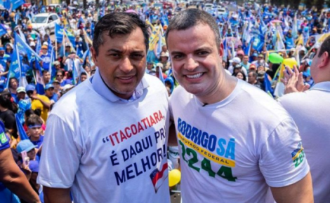 Governador Wilson Lima e presidente estadual do PP, Rodrigo de Sá.