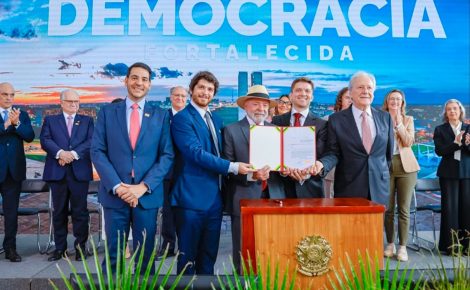 Presidente Luiz Inácio Lula da Silva durante evento em defesa da democracia. (Foto: Ricardo Stuckert / Presidência da República)