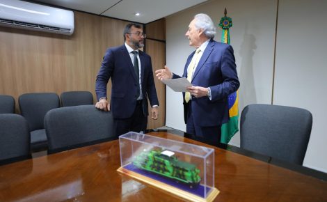 Wilson Lima se reúne com Lewandowski e reforça pedido de ações federais para segurança. (Foto: Diego Perez / Secom)