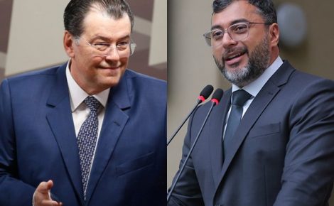 Senador Eduardo Braga e governador Wilson Lima. (Foto: reprodução redes sociais)
