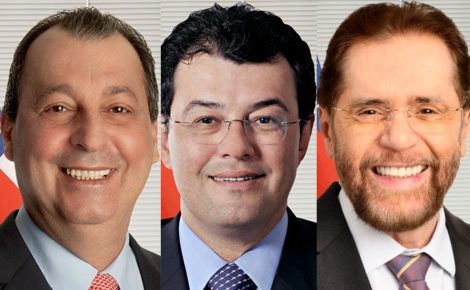 Omar Aziz, Eduardo Braga e Plínio Valério