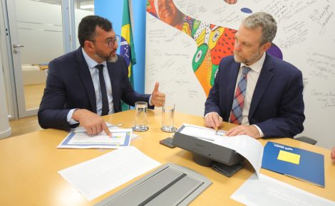 Wilson Lima reúne com BID e reforça compromisso do Estado com obras do Prosai Parintins para levar água tratada à população