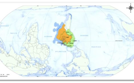 IBGE lança mapa-múndi invertido com Belém no centro, destacando o protagonismo do Brasil e do Sul Global durante a COP30.