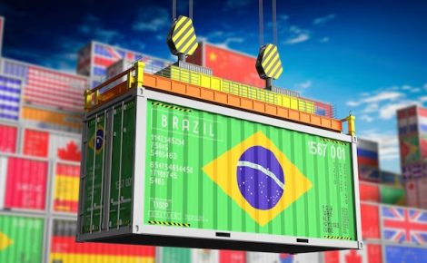 container de transporte de mercadorias com bandeira nacional do brasil ilustracao 3d 764664 38532