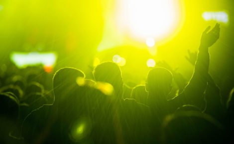 crowd at concert summer music festival