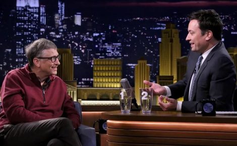 Bill Gates em entrevista no programa do Jimmy Fallon. (Foto: Reprodução / X)