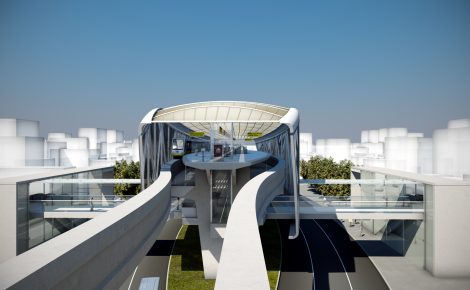 Projeto arquitetônico do monotrilho que seria construído em Manaus, em 2014 (Foto: Fernandes/Arquitetos Associados)